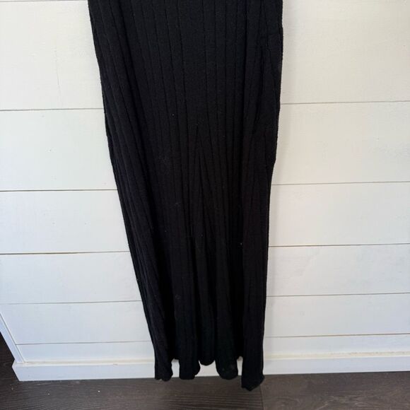 Free People Beach Women’s XL Black Ribbed Wide Leg Jumpsuit - Picture 6 of 8
